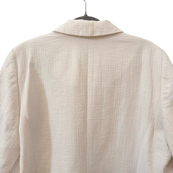 Talbots Textured Double-Breasted Blazer White Ivory Plus Size 16W - Picture 12 of 14